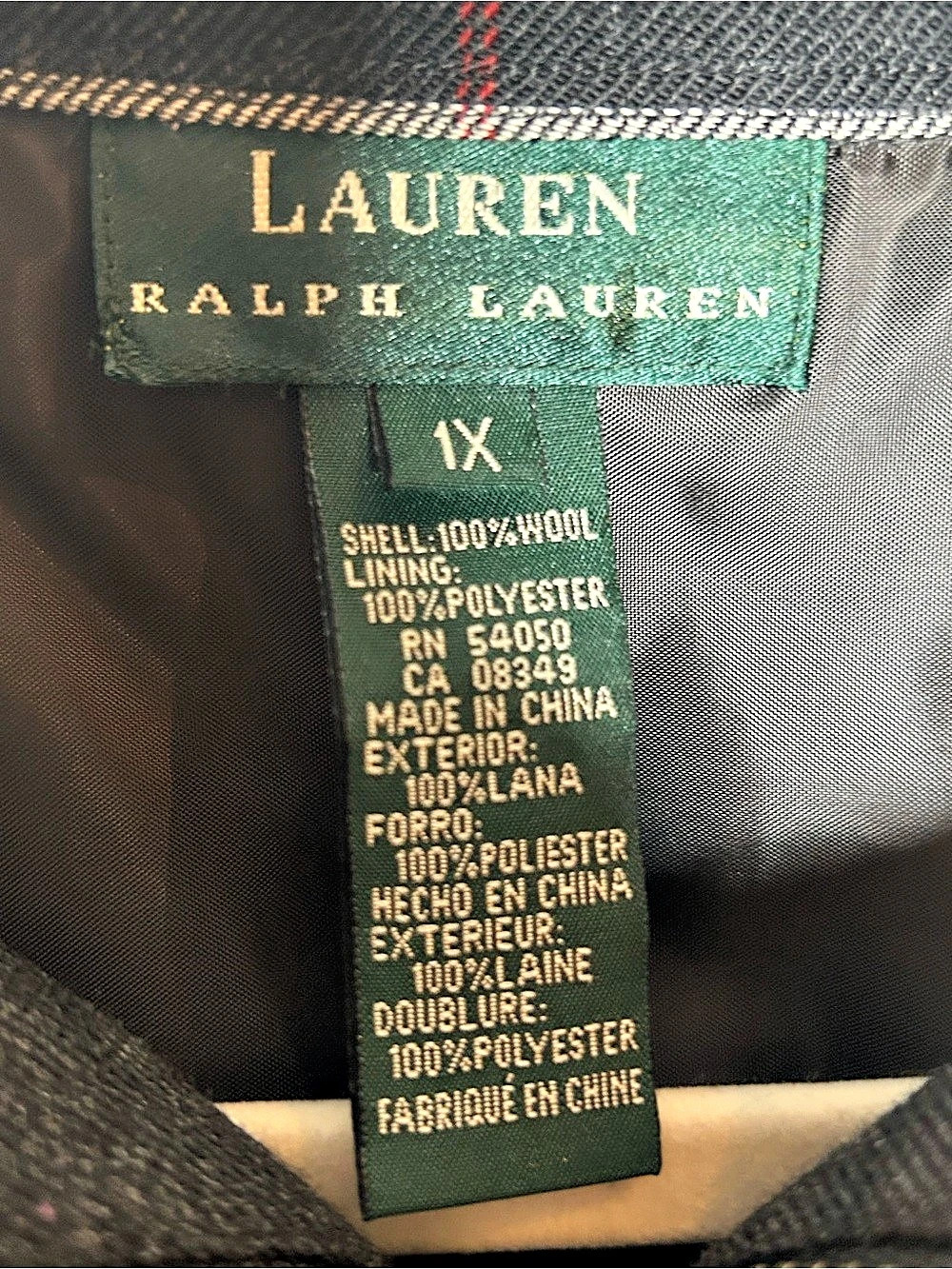 Lauren Ralph Lauren Women's Plaid Wool Jacket Black & White Size 1X - Picture 4 of 10